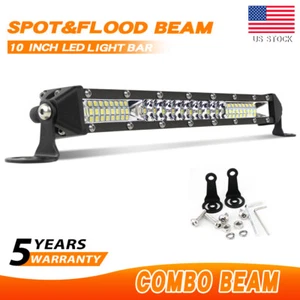 12inch LED Light Bar Slim Spot Flood Combo Work SUV Boat Offroad Driving ATV 4WD - Picture 1 of 12