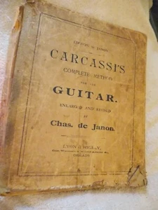 Metodo completo di Carcassi 1880 per la chitarra libro antico giornale pressato - Foto 1 di 3