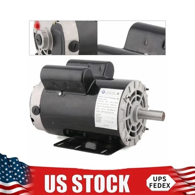 5 HP 7/8'' Air Compressor Electric Motor 230V 22A 60HZ Frame CCW Rotation USA - Image 1 of 4