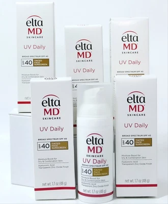Lote de 5 paquetes de protector solar tintado Elta MD UV diario amplio espectro FPS 40 1,7 oz. ¡NUEVO!  Foto 1 de 4