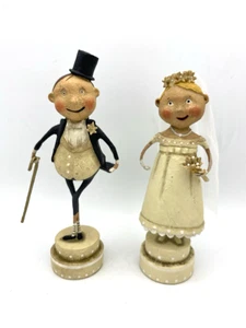Lori C. Mitchell "Wedding Belle" Brunette Bride & Groom Figurines - Picture 1 of 9