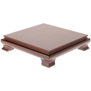Plymor Walnut Square Wood Veneer Footed Display Base, 8.625" W x 8.625" D x 2" H - Picture 1 of 1
