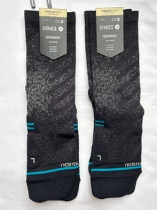 Calcetines 2 STANCE FreshTek Performance Run Light Cojín Crew Negros Talla M Nuevos - Imagen 1 de 6