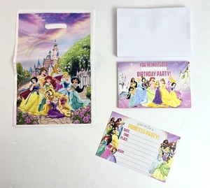 Disney Prinzessin Geburtstag Party Set 20 Einladungen Umschläge Party Geschenktüten - Bild 1 von 7