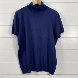 Lauren Ralph Lauren Sweater Womens XL Silk Blend Short Sleeve Mock Turtleneck - Picture 1 of 9
