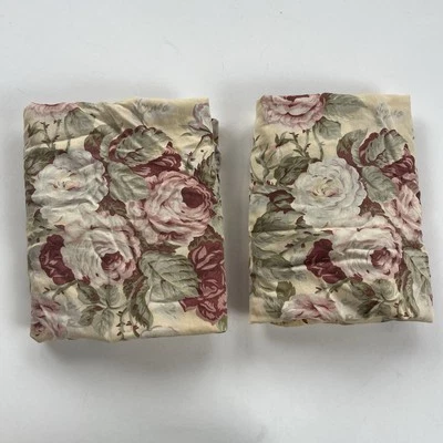 Ralph Lauren Kathleen 2 fundas de almohada vintage amarillas florales como están LEER Foto 1 de 4