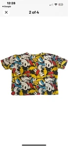 T-shirt Disney ritagliata Topolino, Plutone e Paperino dappertutto x piccola - Foto 1 di 3