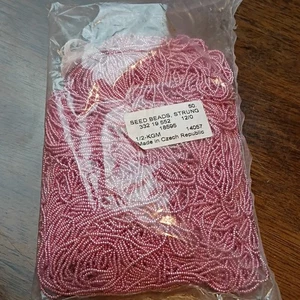 Tschechische Rocailles 1/2 Kilo Kilogramm Größe 12/0 rosa Glas Vintage  - Bild 1 von 6