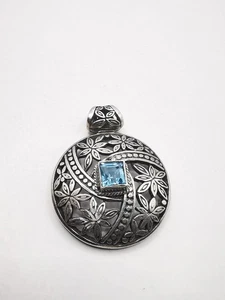 Vintage Damen Schmuck Anhänger Sterling Silber 925 Blautopas gemarkt 11,48 gr - Bild 1 von 8