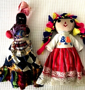 Jamaica Rag Doll & Mexican Rag Doll Artisan Fabric & Very Colorful - 16" Tall - Picture 1 of 7