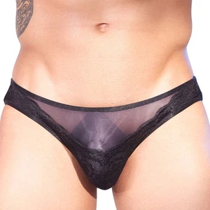 Mens Shiny Bulge Pouch Panties Thongs Low Rise Briefs T-back Bikini Underwear - Picture 1 of 24
