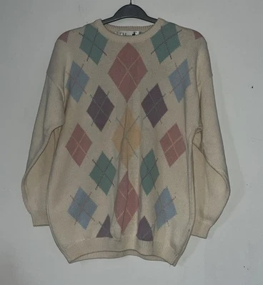 Vintage Tulchan Pure Cotton Knitted Jumper Size L VGC  - Image 1 of 4