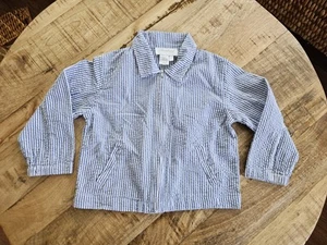 Strasburg Seersucker Striped Jacket Youth Boys Size 5 Lightweight Nautical - Picture 1 of 6