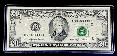 1993 $20 Dollar Bill Vintage Federal Reserve New York City Serial# B66109396B - Image 1 of 4