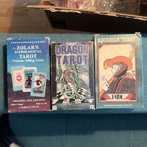 Lot 3 Zolar's Astrological Tarot Wahrsagender Wassermann Drache versiegelt! RAR - Bild 1 von 13