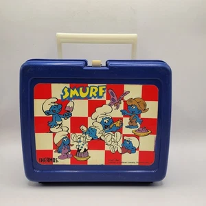 Puffo 1987 Personaggi Cartoni Animati Applausi Thermos Lunchbox Versione Retrò - Foto 1 di 5