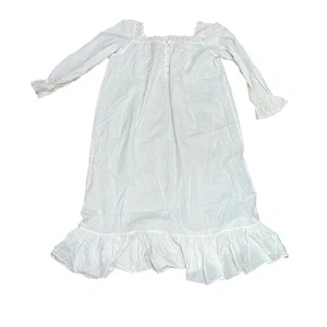 Vintage Victoria Secret Cotton Nightgown Ruffle Squareneck Womens Medium - Picture 1 of 5