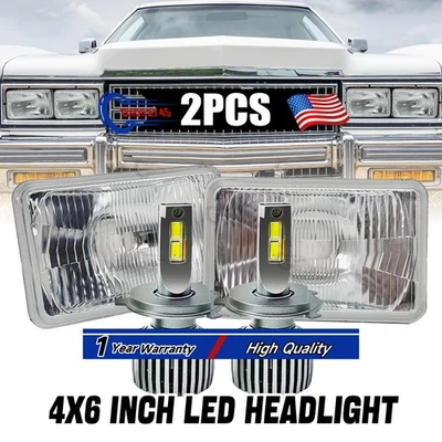 4x6'' LED Headlights Hi-Low For 1977-1986 Chevrolet Caprice Monte Carlo 2pcs - Изображение 1 из 4