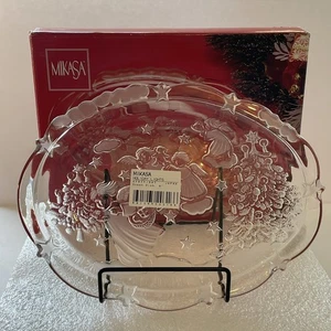 Mikasa Holiday Lights Sweet Dish Cookie Plate Angels Christmas Tree Japan VTG - Picture 1 of 10