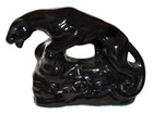 Vintage1950s MCM Black Panther TV Light Ceramic Statue 8.5x 11" Works