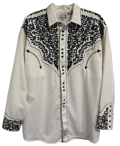 Panhandle Slim Western Pearl Snap Shirt Mens Sz XL Embroidered - Picture 1 of 7