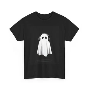 GHOST HEADSET CUFFIE ARTE TSHIRT REGALO UOMO DONNA ADOLESCENTE MUSICA HALLOWEEN SHIRT - Foto 1 di 9