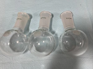 3 Pcs Chemglass Heavy Wall Single Neck (24/40) Round Bottom Boiling Flask 100 ml - Picture 1 of 2
