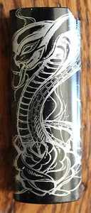 New Matte Black Rose Flower Snake Cobra Gothic Cigarette Cigar Lighter Case - Picture 1 of 2
