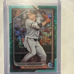 2024 Bowman Chrome Teal Mojo Gunnar Henderson Card #’d 114/299 - Picture 1 of 11