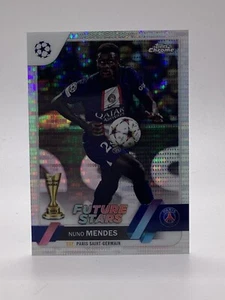 TOPPS UCC CHROME 2022/23 PARALLEL NUNO MENDES PSG PULSAR - Imagen 1 de 2