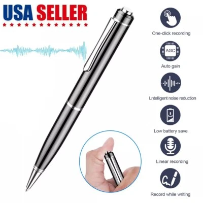 New Mini Digital Voice Activated Recorder 32GB Hidden Audio Recording Pen Device - Image 1 of 4