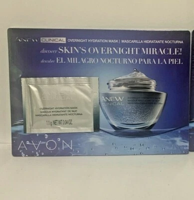 Avon Anew~Clinical Overnight Hydration Mask~10 On the Go/Travel/Samples~Sealed - Image 1 of 4
