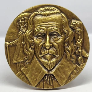 MEDICINE/ ANATOMY/ English Physician WILLIAM HARVEY Bronze Medal #212 - Picture 1 of 4