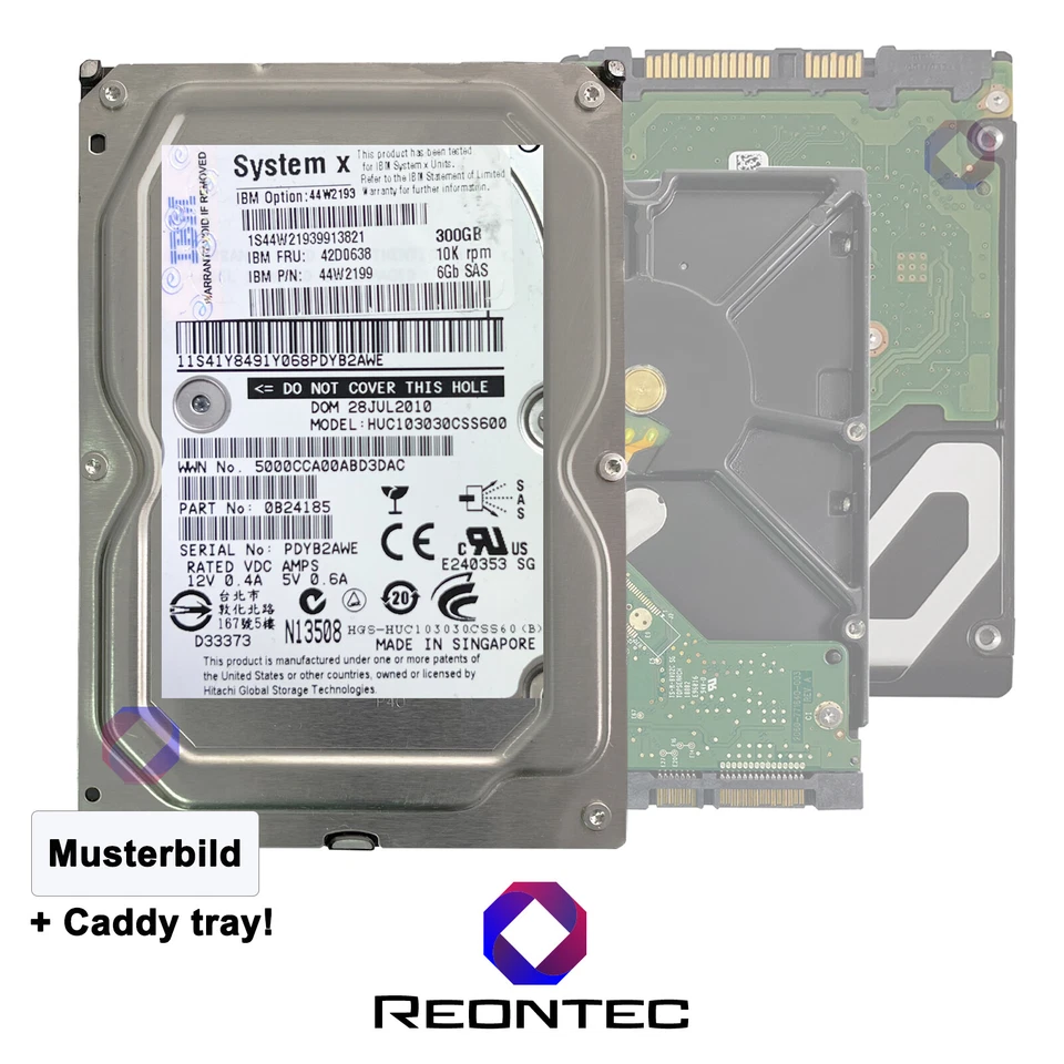 IBM 300GB SAS HDD Disco Rigido 2,5 Pollici 42D0638 / 44W2199 - Immagine 1 di 1