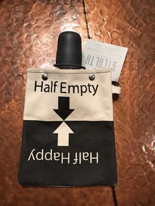 NEW Tote + Able Half Empty Half Happy Canvas Flask - Picture 1 of 3