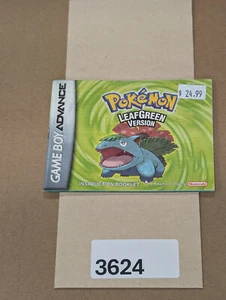 Pokemon Leaf Green - Game Boy Advance - Manual Only **NO GAME! - Picture 1 of 4