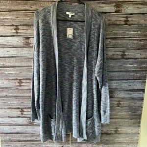 Sonoma Women's Long-Sleeved Open-Front Cardigan Sweater Size 1X Blue White NWT - Picture 1 of 9
