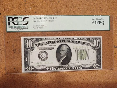 Fr.2004-G 1934 $10 LGS 64PPQ - Image 1 of 4