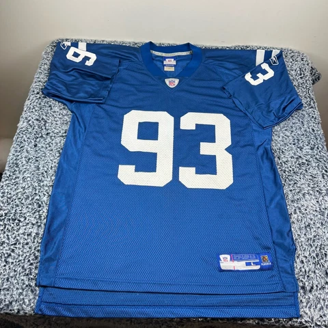 Reebok Indianapolis Colts Dwight Freeney Jersey Mens Large Blue NFL Cover