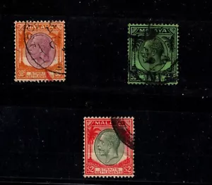 EDSROOM- 530 Straits Settlements Sc 227,230,233 George V Used 1936 Cat Value $16 - Picture 1 of 1