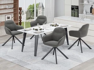 Esszimmerstühle 2er Set Sam Stühle Esszimmer Polsterstuhl Küchenstuhl Dunkelgrau - Bild 1 von 8