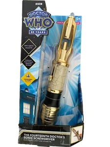 Destornillador sónico Doctor Who 14th Doctor dorado color cromo - Imagen 1 de 3