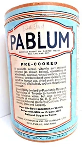 Vintage Mead Canada 1940s Baby Pablum advertisement container   - Imagen 1 de 5
