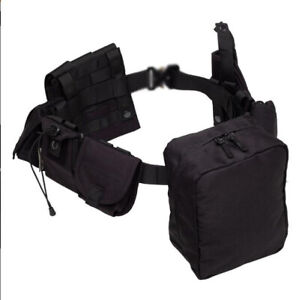 Tactical Black Utility Police Security Guard Duty Waist Belt Kit Pouch System