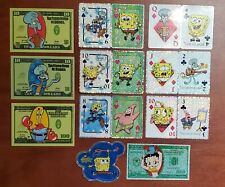 Vintage Lot of x11 Spongebob Money & Playing Card Vending Machine Stickers 2002 