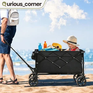 300lbs Folding Shopping Cart with Wheels Capacity Utility Cart for Groceries - Picture 1 of 9