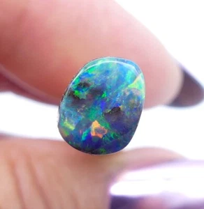 Australian Boulder Opal Solid Natural Opal Blue Green 9x7mm 1.4ct 11334 - Picture 1 of 7