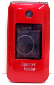 Huawei U3900 (Consumer Cellular) Red Flip Phone with Battery and SIM Card - Picture 1 of 4