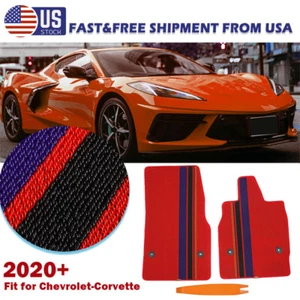 Alfombrillas rojas para todo tipo de clima forro de nailon para Corvette C8 Z06 cupé 2020~24 - Imagen 1 de 14