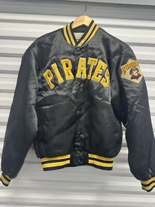 Vintage 90er Pittsburgh Pirates Swingster Satin Bomber Jacke Größe Medium USA MLB - Bild 1 von 10